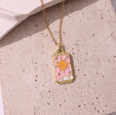 Pink Tarot Card Necklace